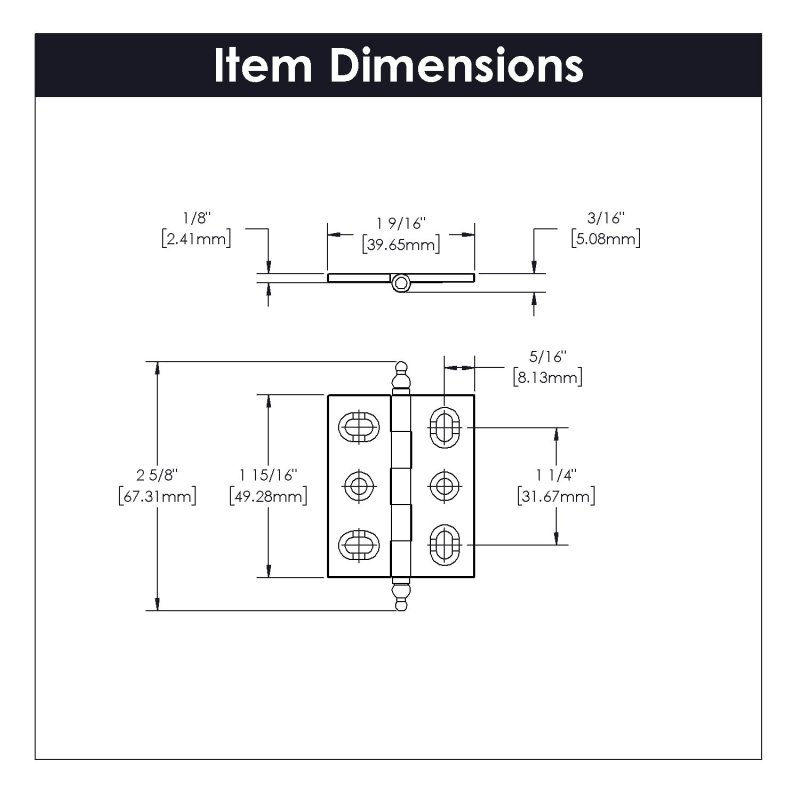 Keeler P8290-sn Surface Face Mounted Hinge