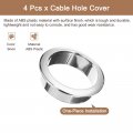 Uxcell 4pcs Cable Hole Cover 2 Inch 50mm Abs Office Desk Wire Cord Grommet Organizer For Desktop Silver