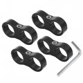 4pcs Black An12 24mm Hose Separator Clamp Fitting Adapter With Wrench For Car