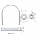 Uxcell Round U-bolt 1 Set 3 74 95mm Inner Width 130mm Length Steel M6 With Nut Plate Washer