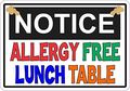 5in X 3 Notice Allergy Free Lunch Table Magnet Magnetic Vinyl Door Sign By Stickertalk 