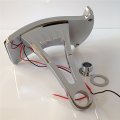 Hongk- Chromed Curve License Plate Led Tail Brake Light Compatible With Side Mounted Verticle B01c0styl0