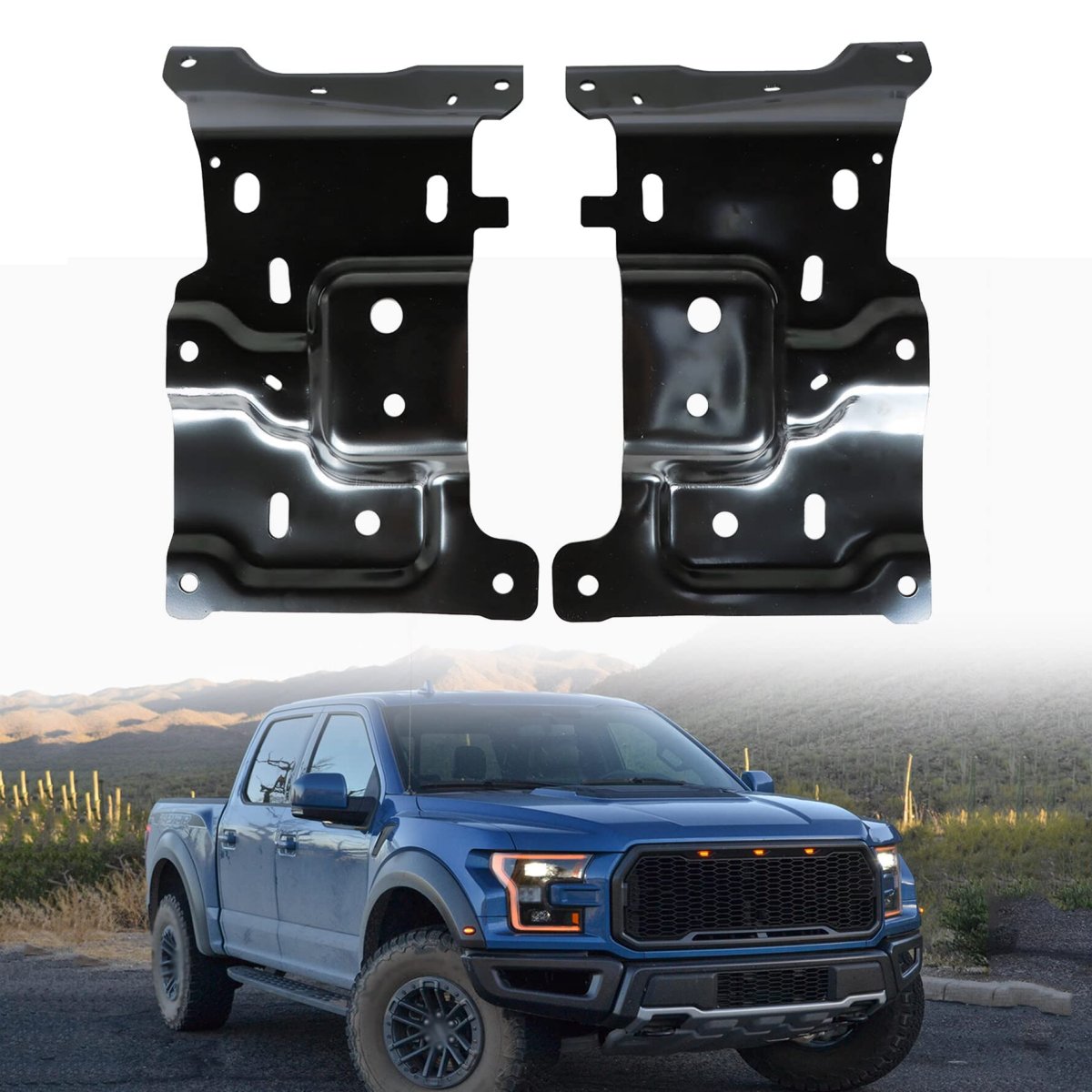 2pcs Front Driver And Passenger Side Bumper Mounting Plate Replacement For 2018 2019 2020 Jl3z17b985a Jl3z17b984a Fo1066198