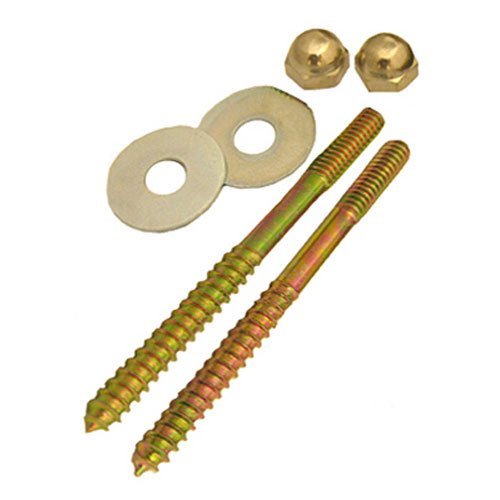 Lasco 04-3613 Toilet Screws With Brass Plated 1 4-inch By 3-1 2-inch Nuts And Washers