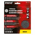 Trend Mesh 6 Inch Random Orbit 240 Grit Abrasive Sanding Discs Ab 150 240m Pack Of 5