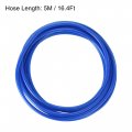 Uxcell Pneumatic 6mm Od Pu Air Hose Pipe Tube Kit 5m Blue With Black Push To Connect Fittings