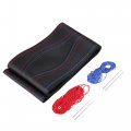 Hand Sewn Steering Wheel Cover Blue Red Stitch With Needle And Thread Universal Fit 13 8-14 4 Inch 35-36 5cm Dia For Car Truck 