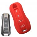 Ecoinva For Porsche Macan Cayenne Taycan Panamera 718 911 Silicone Car Key Case Shell Fob Cover Black