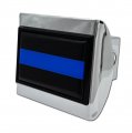 Elektroplate Police Thin Blue Line Flag All Metal Chrome Hitch Cover For Trucks And Suvs Fits Standard 2 Trailer Receivers