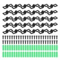 40pcs 4mm 3 16 Two Hole Pipe Strap Rigid U Brackets Conduit Clamp Heavy Duty Carbon Steel Clip With Self-tapping Screws And 
