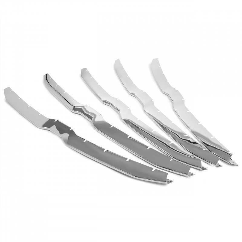 Front Grille Trim Cover For 2019 2022 Ram 1500 Pickup Big Horn Laramie Lone Star Chrome Silvery Snap On Overlay 5 Pieces