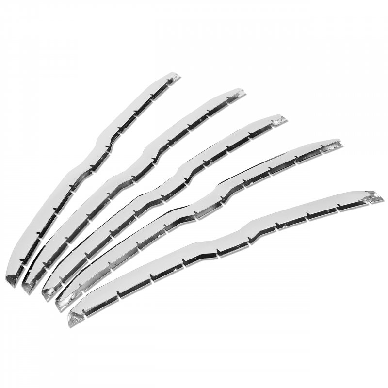Front Grille Trim Cover For 2019 2022 Ram 1500 Pickup Big Horn Laramie Lone Star Chrome Silvery Snap On Overlay 5 Pieces