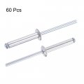 Uxcell Blind Rivets Aluminum Pull Core Decoration 4mm Diameter 25mm Grip Length Silver Tone 60pcs