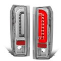 Auto Dynasty Tail Light Assembly For 1990-1997 Ford F150 F250 F350 Bronco F Super Duty Styleside Pair Chrome 3d Led Bar Brake 