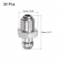 Uxcell 201 Stainless Steel Straight Grease Fitting M8 X 1mm Thread Hydraulic Accessories 30pcs