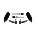 6 Pc Front Outer Inner Tie Rod Ends With Rack Pinion Bellow Boots Steering Kit 