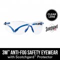 3m Anti-fog Goggle With Scotchgard Protector 47210h1-vdc-ps Eyewear Black Blue Clear Lens