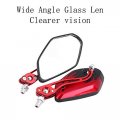 Red Handlebar Rear View Mirrors For Motorcycle Scooter Atv Dirt Bike 8mm Or 10mm Thread Flame Fire Design With 360 Degrees