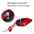 Red Handlebar Rear View Mirrors For Motorcycle Scooter Atv Dirt Bike 8mm Or 10mm Thread Flame Fire Design With 360 Degrees