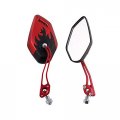 Red Handlebar Rear View Mirrors For Motorcycle Scooter Atv Dirt Bike 8mm Or 10mm Thread Flame Fire Design With 360 Degrees 