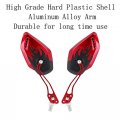 Red Handlebar Rear View Mirrors For Motorcycle Scooter Atv Dirt Bike 8mm Or 10mm Thread Flame Fire Design With 360 Degrees