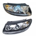 Pair Headlights Assembly Black Fit 2007-2012 Hyundai Santa Fe 4-door Headlamps Left Right Side 