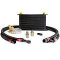 Universal Aluminum Engine Transmission Oil Cooler Kit Filter Relocation Thermostat Adaptor 