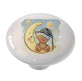 Gotham Decor Sleeping Teddy Bear In The Moon Ceramic Drawer Knob 