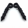 Smt-black Bamboo Style Foot Peg Footrest With Mounting Kit P-clamp Front Engine Guards 1 4 Diameter Tubing Compatible V-star