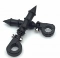 Smt-black Bamboo Style Foot Peg Footrest With Mounting Kit P-clamp Front Engine Guards 1 4 Diameter Tubing Compatible V-star