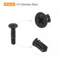 Uxcell St4 8x19mm Sheet Metal Screws 50pcs Black Oxide Zinc Plating Flat Head Phillips Drive Self Drilling