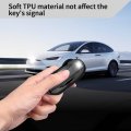 Tesla Key Fob Cover With Keychain Soft Tpu Protection Case For Model 3 Y Black Protective Shell Car Keys