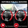 Cartist Carbon Fiber Steering Wheel Cover Custom Fit For Tesla Model 3 2017-2023 And Y 2020-2023 Anti Skid Leather Car