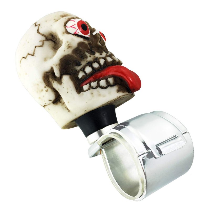 Abfer Suicide Turning Knob Car Power Steering Wheel Spinner Ball Skull Shape Fit Most Vehicles Trucks Boats