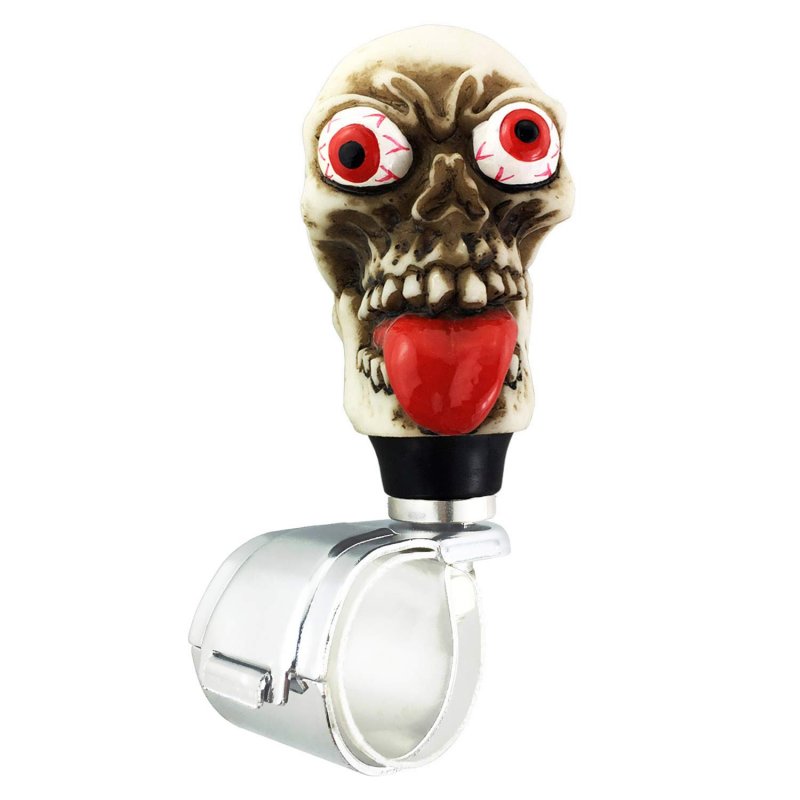 Abfer Suicide Turning Knob Car Power Steering Wheel Spinner Ball Skull Shape Fit Most Vehicles Trucks Boats