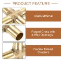 2set Brass Cross Pipe Fitting With Hose Clamp 10mm Barb Union Adapter For Water Fuel Air Transport Connect Pipelines