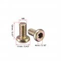 Uxcell M6x12mm Furniture Bolt Hex Socket Drive Round Head Screw Zinc Plated 30pcs