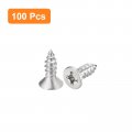 Uxcell 6x3 8 Flat Head Sheet Metal Screws 100pcs Phillips Drive Wood 304 Stainless Steel Self Tapping