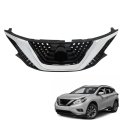Black With Chrome Front Bumper Upper Grille Replacement For 2015-2018 Murano 