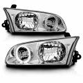 Amerilite Chrome Replacement Headlights Led Halo Set For 2000-2001 Toyota Camry Passenger And Driver Side