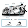 Amerilite Chrome Replacement Headlights Led Halo Set For 2000-2001 Toyota Camry Passenger And Driver Side