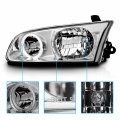 Amerilite Chrome Replacement Headlights Led Halo Set For 2000-2001 Toyota Camry Passenger And Driver Side