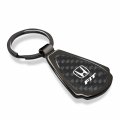 Ipick Image Compatible With Honda Fit Real Black Carbon Fiber Gunmetal Metal Teardrop Key Chain