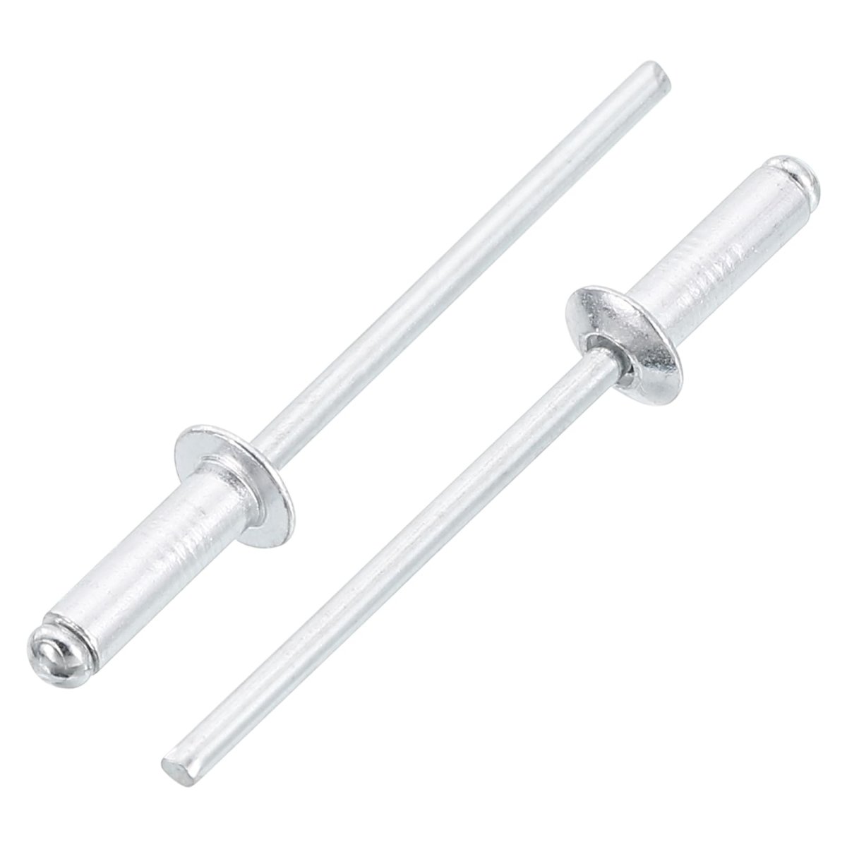 100pcs Aluminum Blind Rivets 1 8 In X 3 Dome Head Long Split With Steel Mandrel For Metal Furniture And Automotive Silver