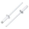 100pcs 1 8 X3 Aluminum Blind Rivets Grip And Steel Mandrel Dome Head Long Split For Metal Furniture Automotive Silver 