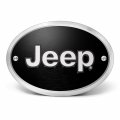 Ipick Image Made For Jeep 3d Logo On Black Oval Billet Aluminum 2 Inch Tow Hitch Cover