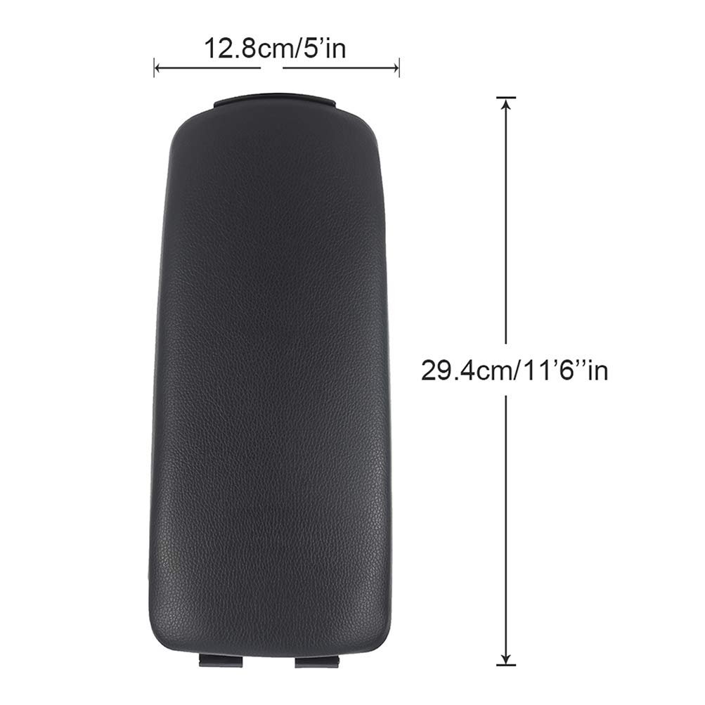 Black Auto Center Console Armrest Lid Cover For 2004 2005 2006 2007 2008 Audi A4 B7 Synthetic Leather Replacement Assembly