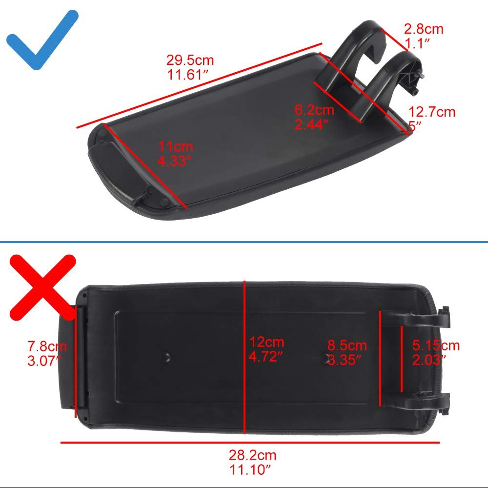 Black Auto Center Console Armrest Lid Cover For 2004 2005 2006 2007 2008 Audi A4 B7 Synthetic Leather Replacement Assembly