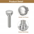 Uxcell M5x20mm Knurled Thumb Screws 4pcs Brass Bolts With Shoulder Grip Knobs Fasteners Silver Tone