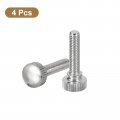 Uxcell M5x20mm Knurled Thumb Screws 4pcs Brass Bolts With Shoulder Grip Knobs Fasteners Silver Tone